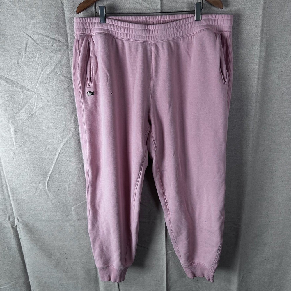 Lacoste‎ Live Unisex Pink Sweatpants XXL Relaxed Fit Joggers Logo Pockets